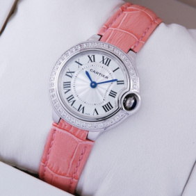 Fake Cartier Ballon Bleu de Cartier Diamonds Stainless Steel Ladies Watches WE900351