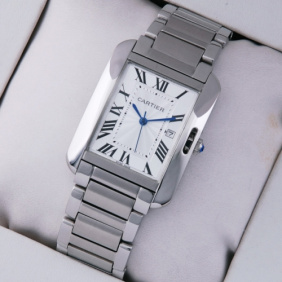 Fake Cartier Tank Anglaise Stainless Steel Medium Unisex Watches