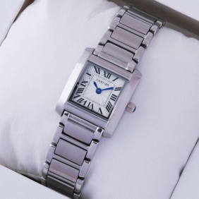 Faux Cartier Tank Francaise Stainless Steel Ladies imitation Watch W51008Q3