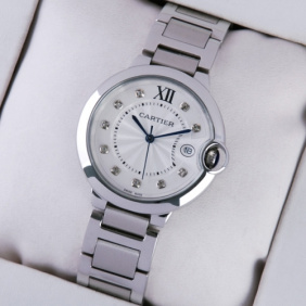 Imitation Ballon Bleu de Cartier Stainless Steel Diamonds Dial Unisex Watches