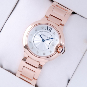 Replica SWISS Ballon Bleu de Cartier 18K Rose Gold Diamonds Dial Unisex Watches
