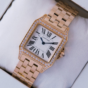 Replica SWISS Cartier Santos Demoiselle Diamonds 18K Rose Gold Mens Watches