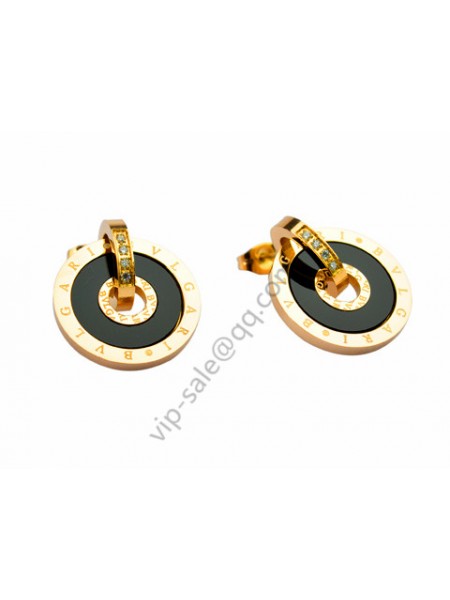 bvlgari earrings black and gold