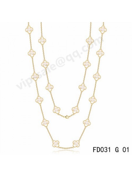 High quality cleef jewelry replica shop offer the fake Van cleef & Vintage Alhambra long necklace