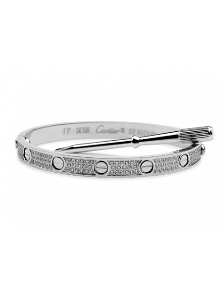 cartier screw bracelet with diamonds