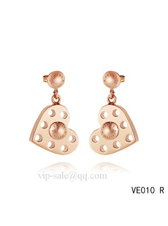 Louis Vuitton heart hang earrings in pink