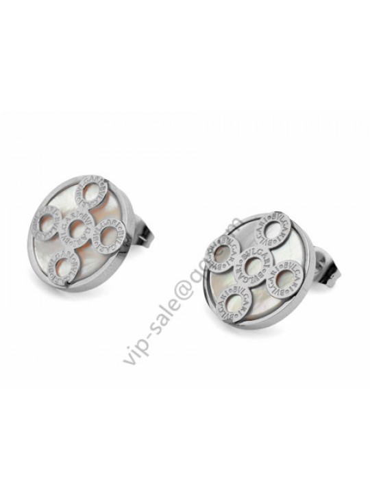 Bvlgari five round earrings in 18 kt white gold wholesale