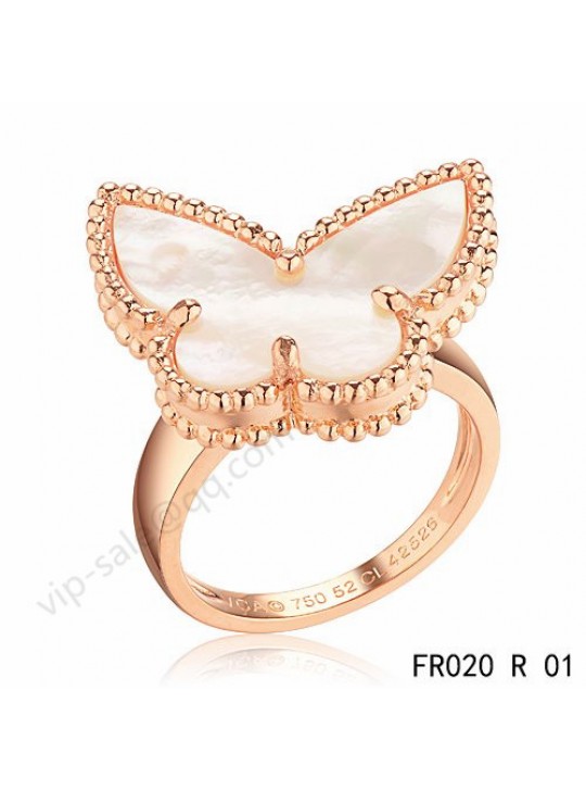 Van Cleef & Arpels Luck Alhambra ring in pink gold with Mother of Pearl