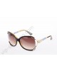 Cartier black & yellow sunglasses in golden-colored Panthers head metal and silver temples,polarized brown gradient lenses-CAO729s