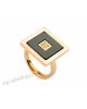 Bvlgari Square Ring in 18KT Yellow Gold with Black Onyx and Pave Diamonds