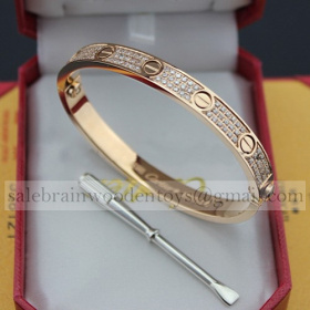 Replica Replica Cartier Love Bracelet Paved Diamonds Pink Gold stainless steel 5th