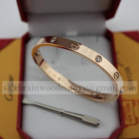 Replica High Quality Cartier Love Bracelet Pink Gold with 4 Diamonds online