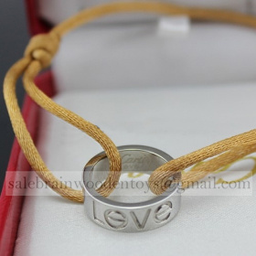 Imitation Cartier Love Bracelet White Gold Yellow Cord Cheap Sale