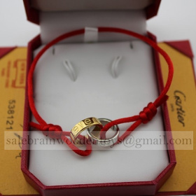 Replica Replica Cartier Love Bracelet White Gold Yellow Gold Red Cord online