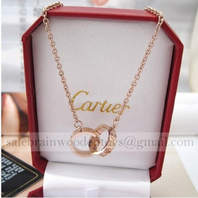 Replica Imitation Cartier Love Necklace Pink Gold Cheap Sale
