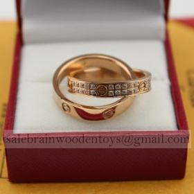 Cartier Love Ring Replica Pink Gold Diamonds Cheap Sale