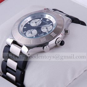 Knockoff Cartier Must 21 Chronograph Stainless Steel Black Rubber Band Mens Watches