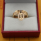 Replica Imitation Cartier Logo Double C Ring Pink Gold with Diamonds