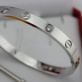 Replica Knockoff Cartier Love Bracelet White Gold with 4 Diamonds 5th