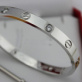 Replica Knockoff Cartier Love Bracelet White Gold with 4 Diamonds 5th