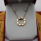 Replica Cartier Love Necklace Pink Gold stainless steel