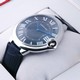 Replica Fake Ballon Bleu de Cartier Extra Large Stainless Steel Black Dial Mens Watches