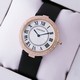 Replica Fake Ronde Solo De Cartier Diamond Rose Gold Black Satin Ladies Watches