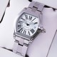 Replica Faux Cartier Roadster Automatic Stainless Steel Silver White Dial Mens Watches