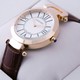 Replica Faux Ronde Solo De Cartier Brown Leather 18K Rose Gold Ladies Watches