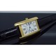 Replica Hot sale Fake Cartier Tank Americaine 18K Yellow Gold Black Leather Band Mens Watches