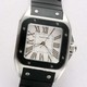 Replica Replica Cartier Santos 100 Stainless Steel Black Rubber Band Ladies Watches
