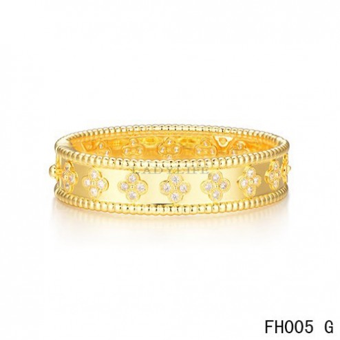 Van Cleef & Arpels Perlee Clover Bracelet,Yellow Gold,Medium Model