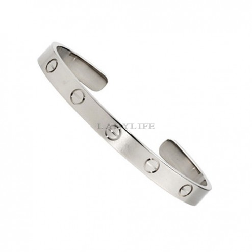 cartier cuff bracelet plated real 18k white gold B6032517 replica