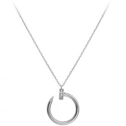 cartier juste un clou necklace 18k white gold paved with diamonds nail pendant replica