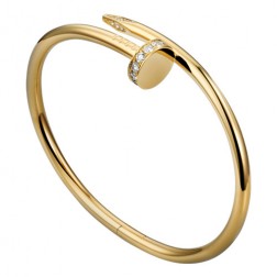 cartier juste un clou bracelet plated real yellow gold set with diamonds replica