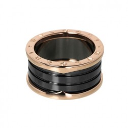 Bvlgari B.ZERO1 ring pink gold 4 band with black ceramic AN855563 replica
