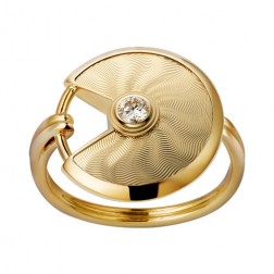 amulette de cartier yellow gold ring mosaic diamond B4217100 replica