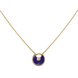 amulette de cartier necklace yellow gold lapis lazuli diamond replica