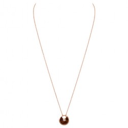 amulette de cartier necklace pink gold Serpentine wood diamond pendant replica