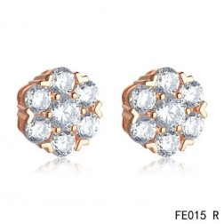 Van Cleef & Arpels Pink Gold Fleurette Diamonds Earstuds