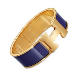 Hermes Clic Clac H bracelet yellow gold wide purple enamel replica