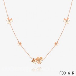 Van Cleef Arpels Pink Gold Frivole Necklace 9 Flowers