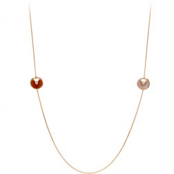 amulette de cartier pink gold necklace chrysoprase carnelian pink opal 6 diamond pendant replica