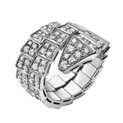 Bvlgari Serpenti ring white gold double-spiral Covered with diamonds AN855117 replica