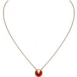 amulette de cartier necklace pink gold carnelian diamond replica