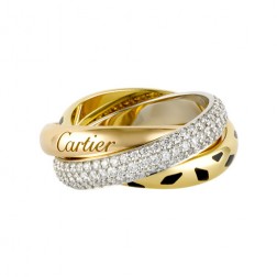 trinity de Cartier 3-gold ring leopard print covered diamond N4226500 replica