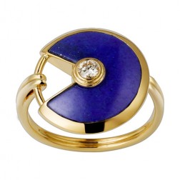 amulette de cartier yellow gold ring Lapis Lazuli diamond B4213700 replica