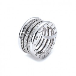Bvlgari B.ZERO1 ring white gold 4 band Central Covered with diamonds AN850556 replica