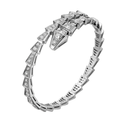 Bvlgari Serpenti Bracelet white gold Single helix Covered with diamonds BR857492 replica
