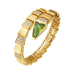 Bvlgari Serpenti Bracelet yellow gold with peridot head and diamonds BR856158 replica